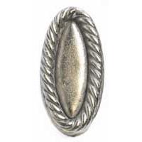 Emenee OR387-AMS Premier Collection Rope Edge Oval 2-1/8 inch x 1 inch in Antique Matte Silver Casa Series